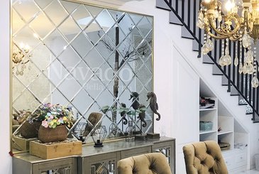 Trang trí nhà cửa với gương Bỉ ghép tường nghệ thuật