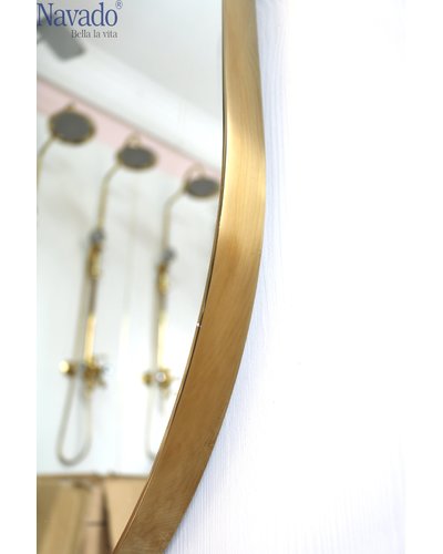 Gương soi toàn thân khung inox 304 mạ vàng gold